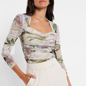 Floral Mesh Cropped Top